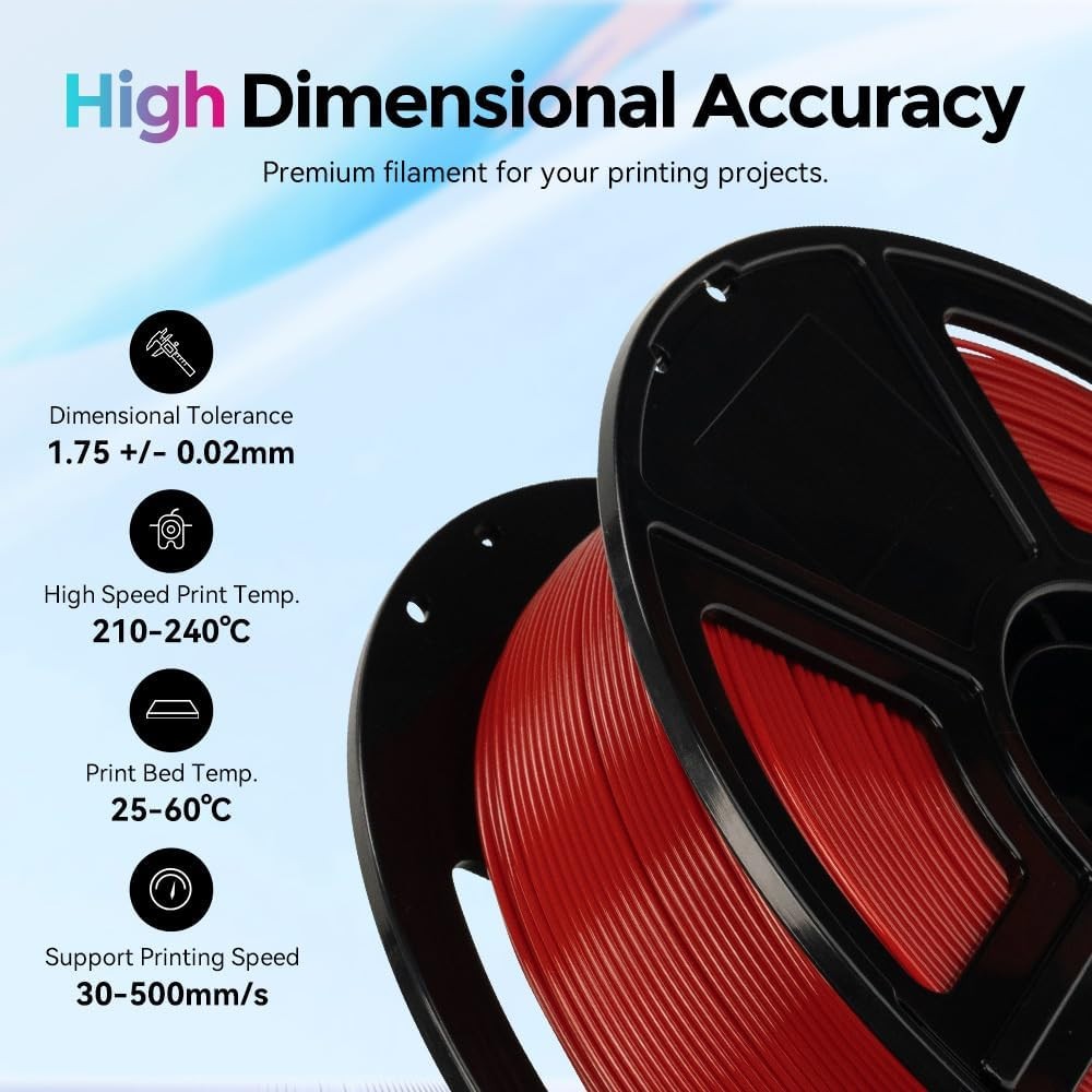 FLASHFORGE Rapid PLA Filament 1.75mm 500mm/s High Speed Printing 1kg Spool HSPLA