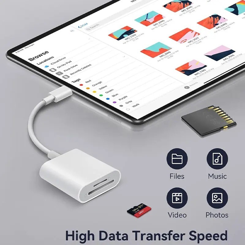 2 in 1 USB C SD TF Card Reader OTG Memory Adapter for Laptop Tablet Phone, 1pc