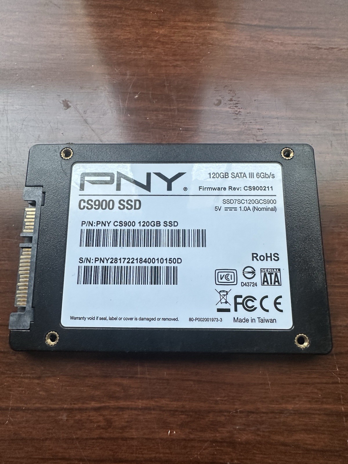 PNY CS900 120GB 2.5″ Internal SSD (SSD7CS900-120-RB)