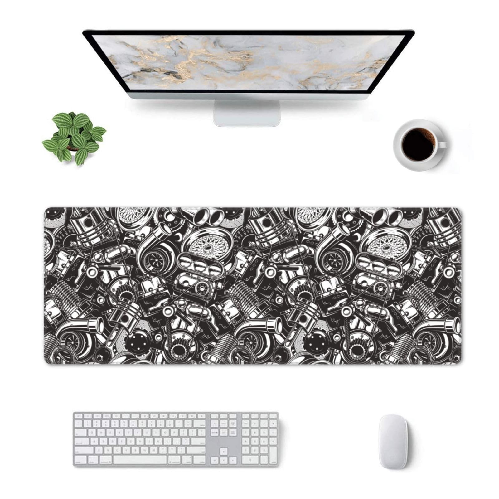 YINFILAN Gaming Mouse Pad, 31.5 x 11.8 One Size, Automobile Car Part Engine