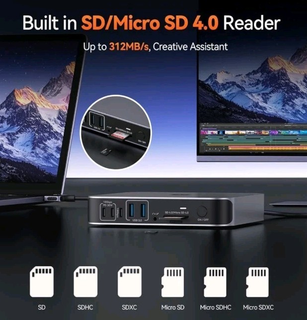 TobenONE 18-in-2 Docking Station Dual 4K Monitor for MacBook M5/M4 Pro/MaxPlug