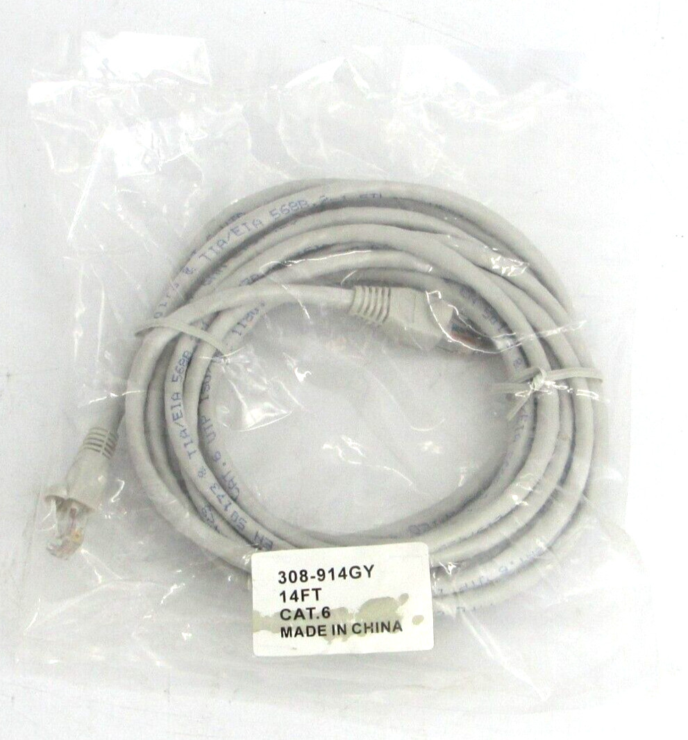 14′ CAT6 Ethernet Cable, Up to 10Gbps 550MHz Data, High Speed RJ-45 Patch Cord