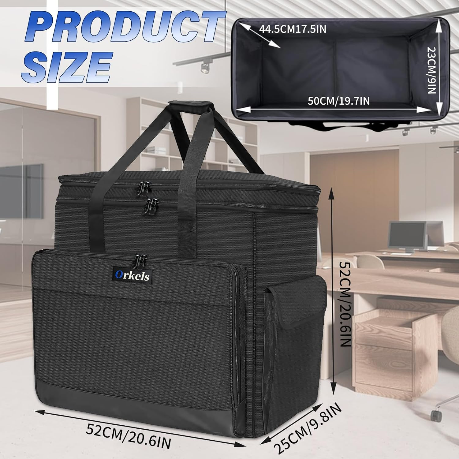 Double-Layer Desktop PC Tower Carrying Case, Travel Storage Bag for Computer Cha