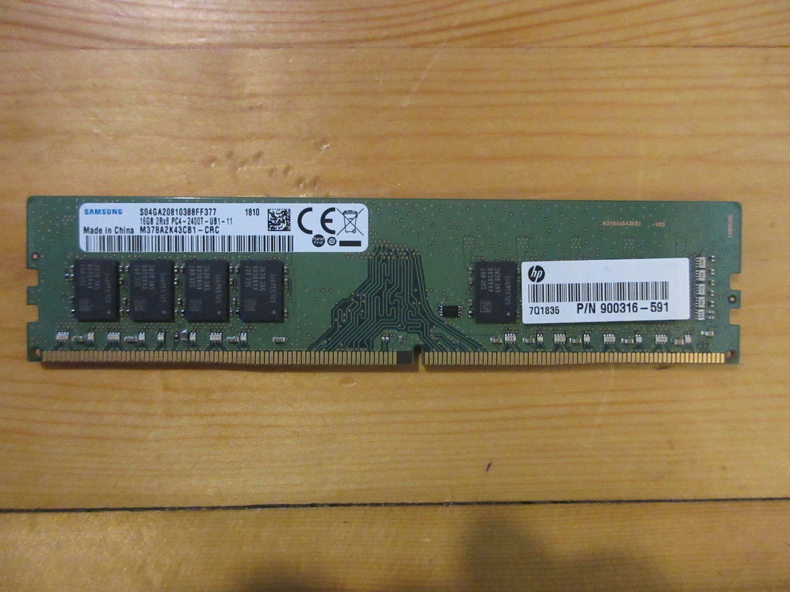 16GB Samsung M378A2K43CB1-CRC 2Rx8 PC4-2400T-UB1-11 Desktop Memory RAM