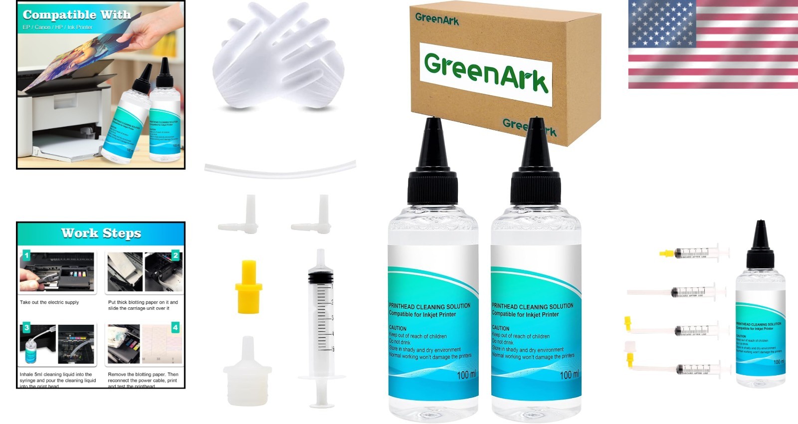 2 x 100ML Printhead Cleaning Kit for All Inkjet Printers – Efficient Maintenance
