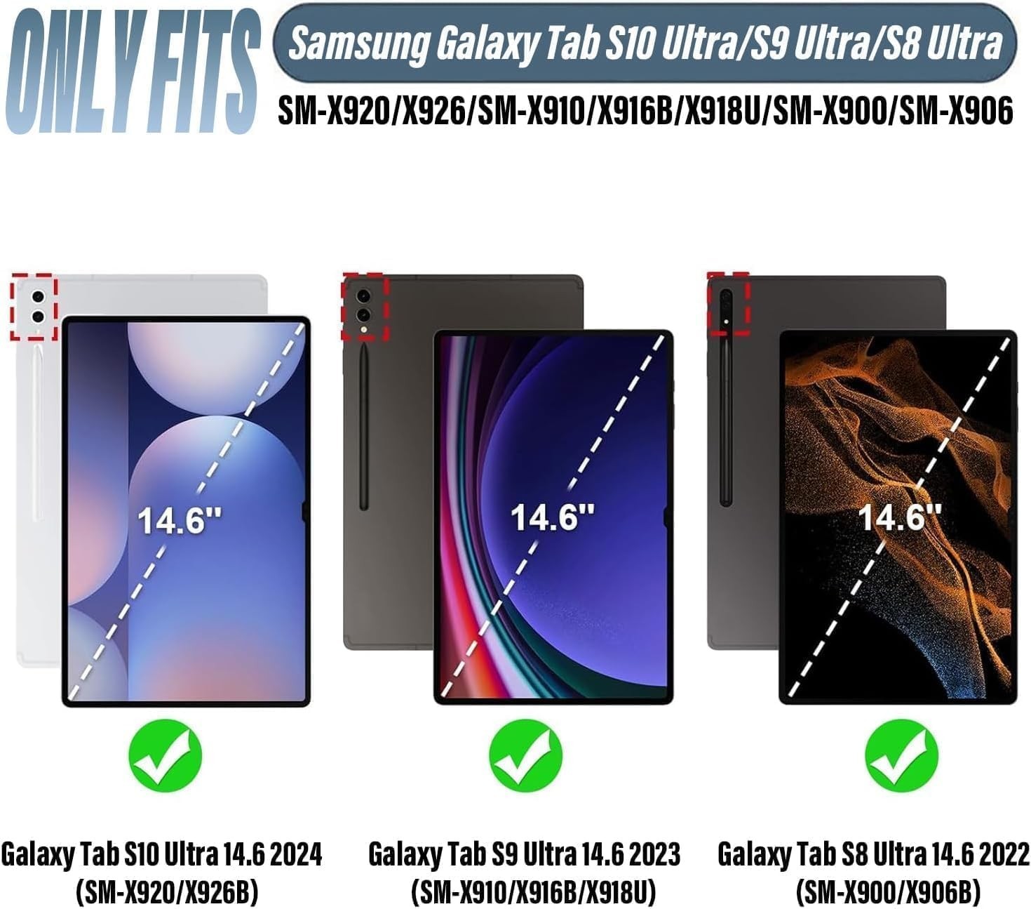 Case for Samsung Galaxy Tab S10 Ultra 14.6 inch, Detachable Folio Keyboard Cover
