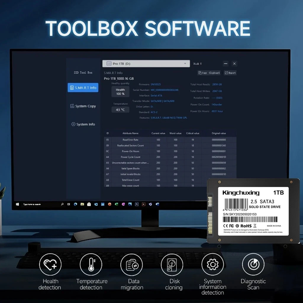 512GB SSD 2.5” SATA SSD III 6Gb/s 560MBs Internal Solid State Drive