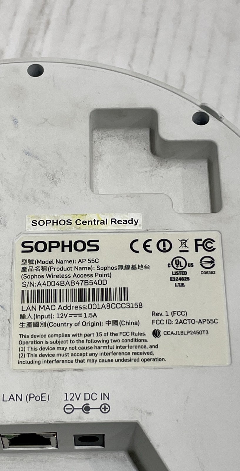 Sophos AP 55C S/N A4004BAB47B540D Wireless Access Point Lot of 2