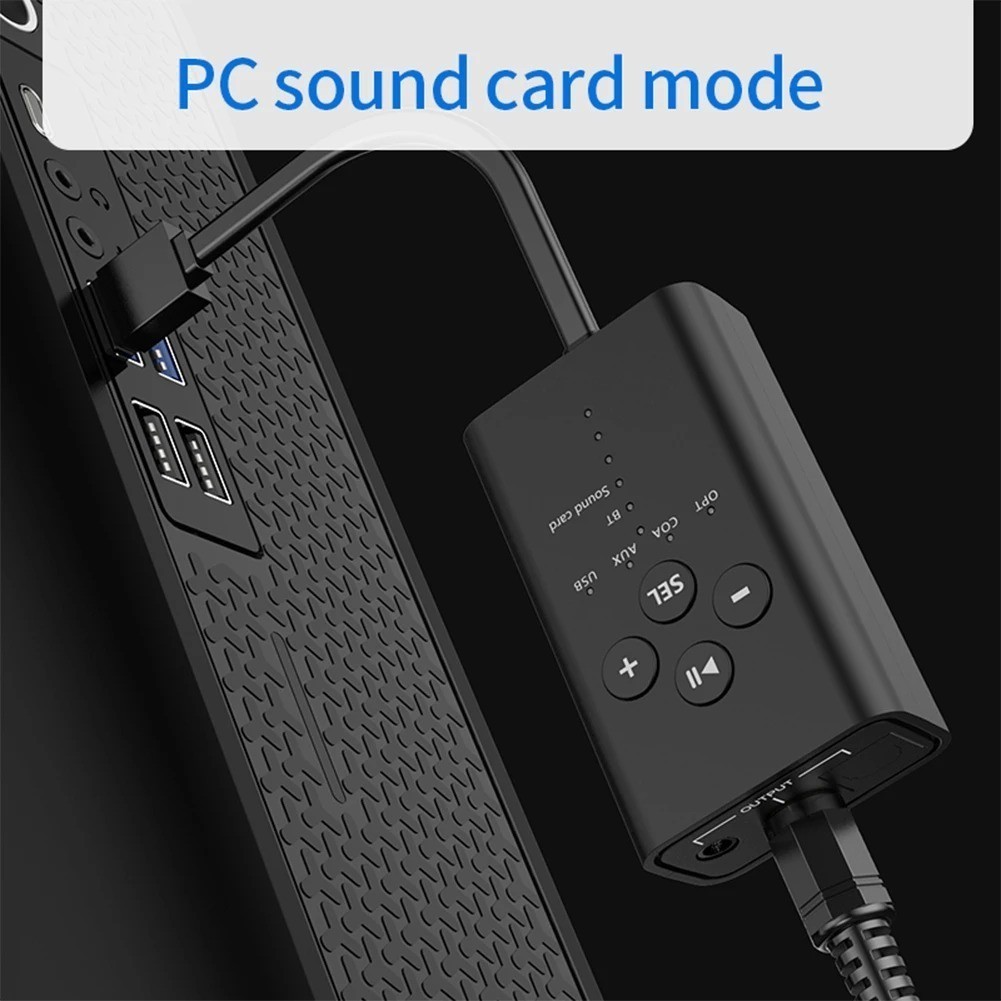 2-in-1 Bluetooth 5.2 Receiver Fiber Optic/Coaxial/Audio Adapter USB 3.5mm Aux