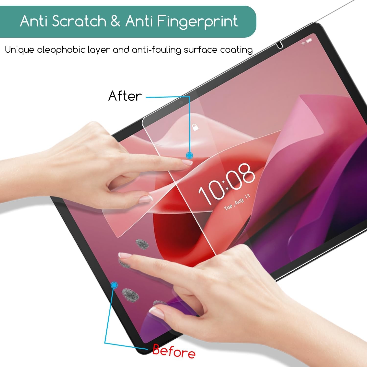 12.7″ Lenovo Tab Glass Screen Protector, 2 Pack, 9H Ultra Clear Anti-Scratch