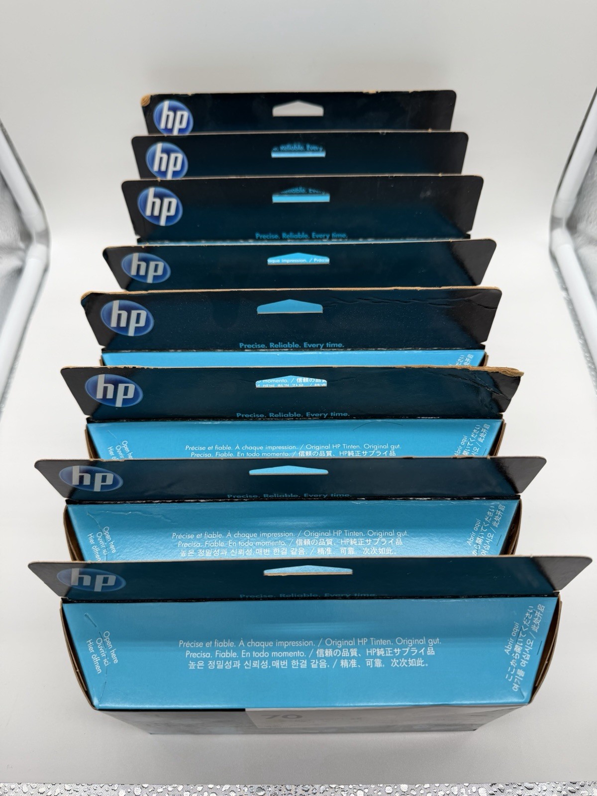 HP 70 Genuine Ink Cartridge Lot of 8 Old Stock OEM Mixed Colors C9454A-C9466A