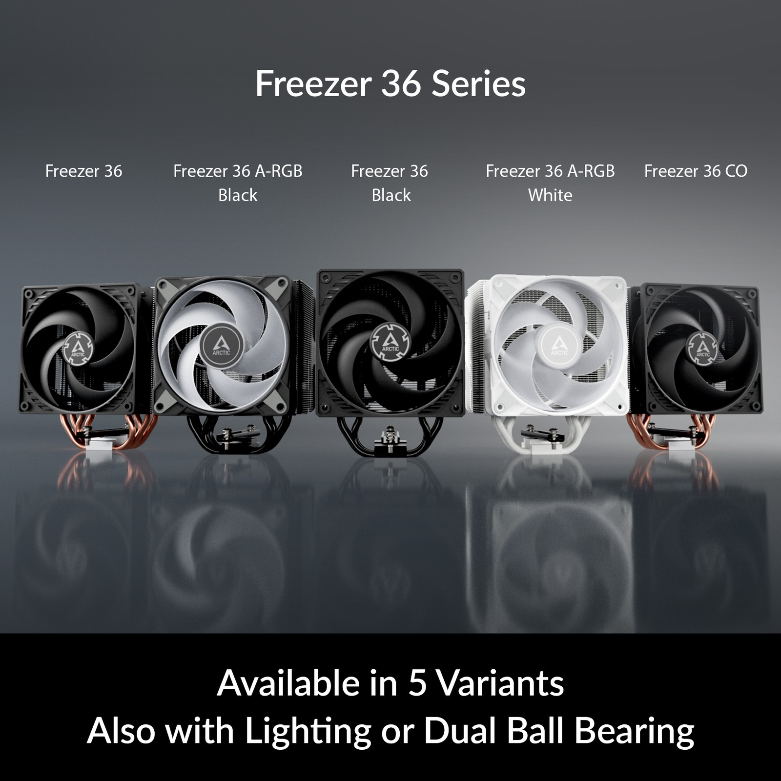 ARCTIC Freezer 36 BLACK Single Tower PC CPU Cooler 200-1800 RPM Intel AMD