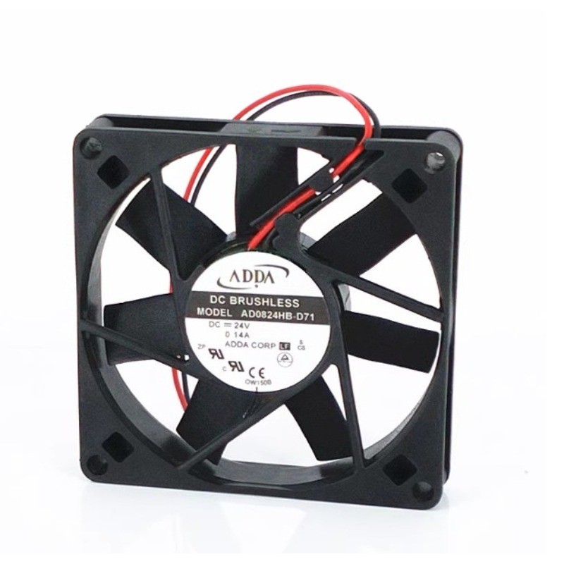 Fan AD0824HB-D71 Axial Fan 24VDC 0.14A 80*80*15MM 2-wire Slient Cooling Fan
