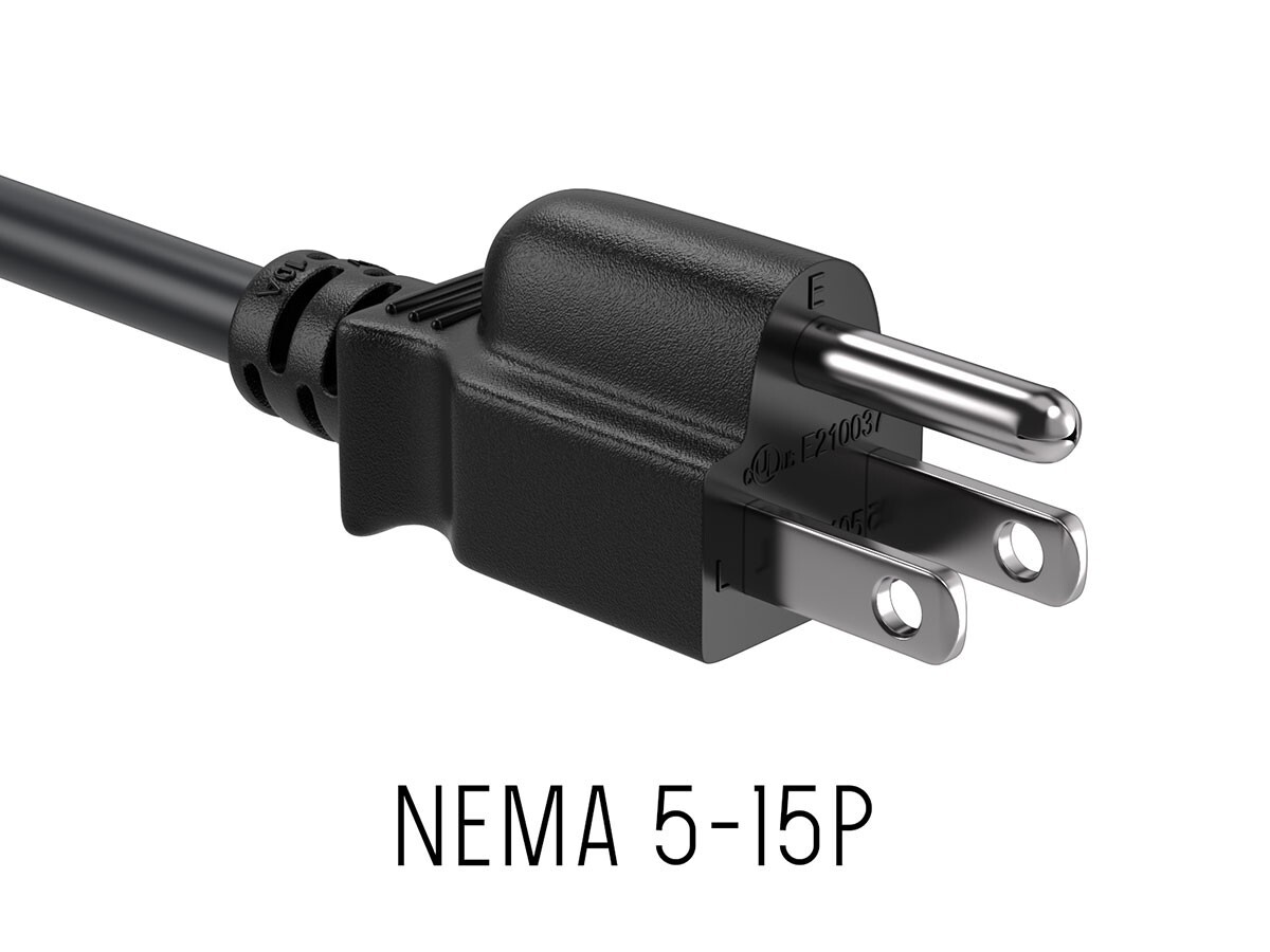 12ft NEMA 5-15P to C13 Shielded Heavy Duty Universal Power Cord, 18 AWG, 10A/…
