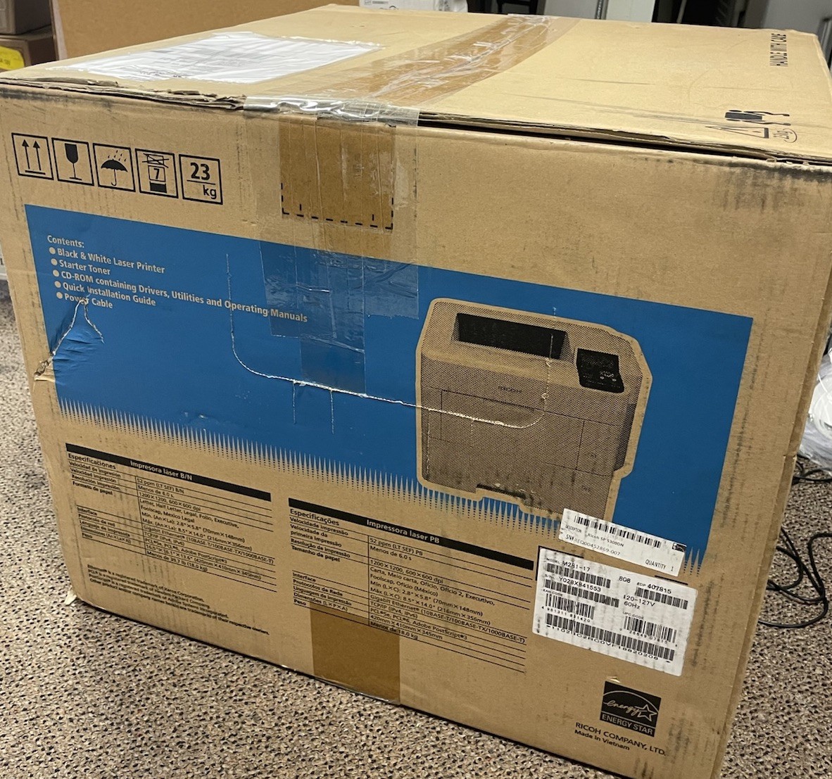 New Ricoh 407815 SP 5300DN Monochrome LED Printer 52ppm