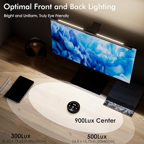 Computer Monitor Light Bar with Remote, Eye-Care Monitor Light Backlight Gray