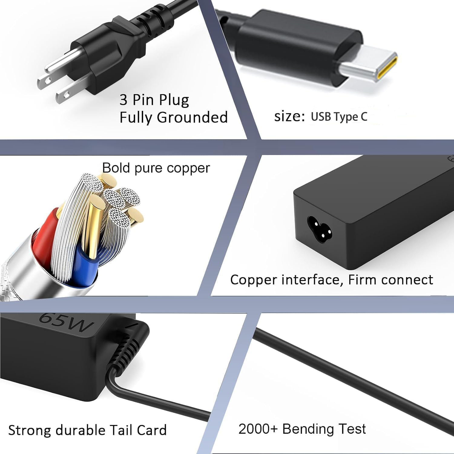 Adapter Charger for Lenovo ThinkPad L13 E15 E14 X13 T14 L14 L15 R14 T14S T15 65W