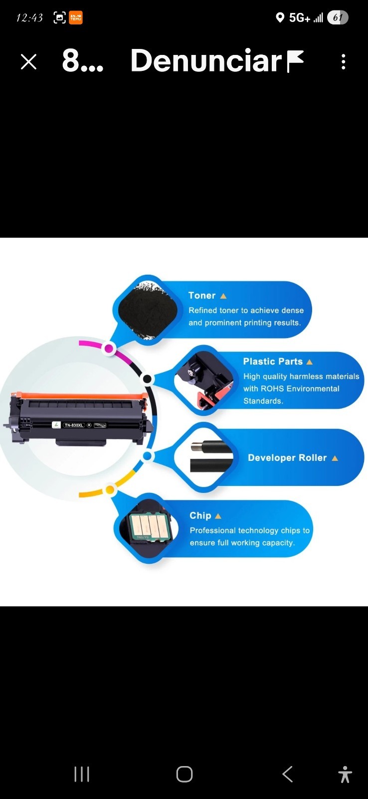 TN830XL Toner Cartridge For Brother 830 DCP-L2640DW HL-L2460DW L2405W L2820DW