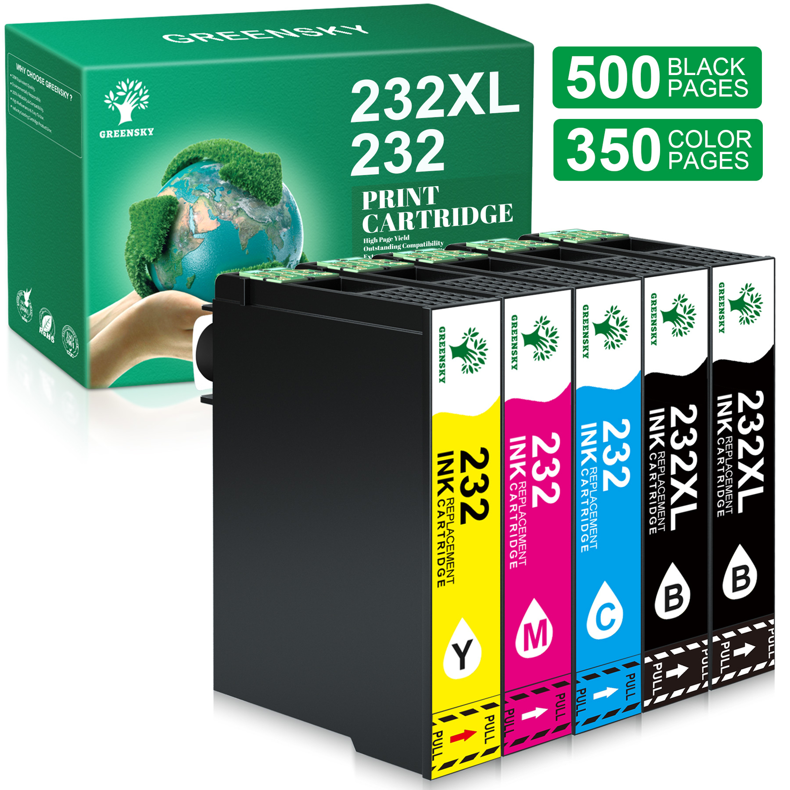 5PK 232XL 232 XL T232XL Ink Cartridges for Epson WF-2930 WF-2950 XP-4200 XP-4205