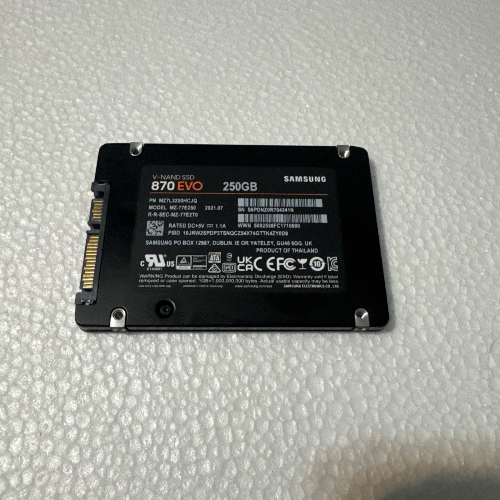 Samsung 870 EVO 250GB 2.5″ SATA III Internal SSD MZ-77E250