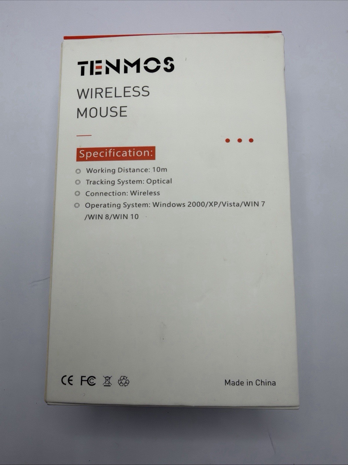 TENMOS Wireless Mouse Auto Sleep Ergonomic Silent Click Optical Tracking