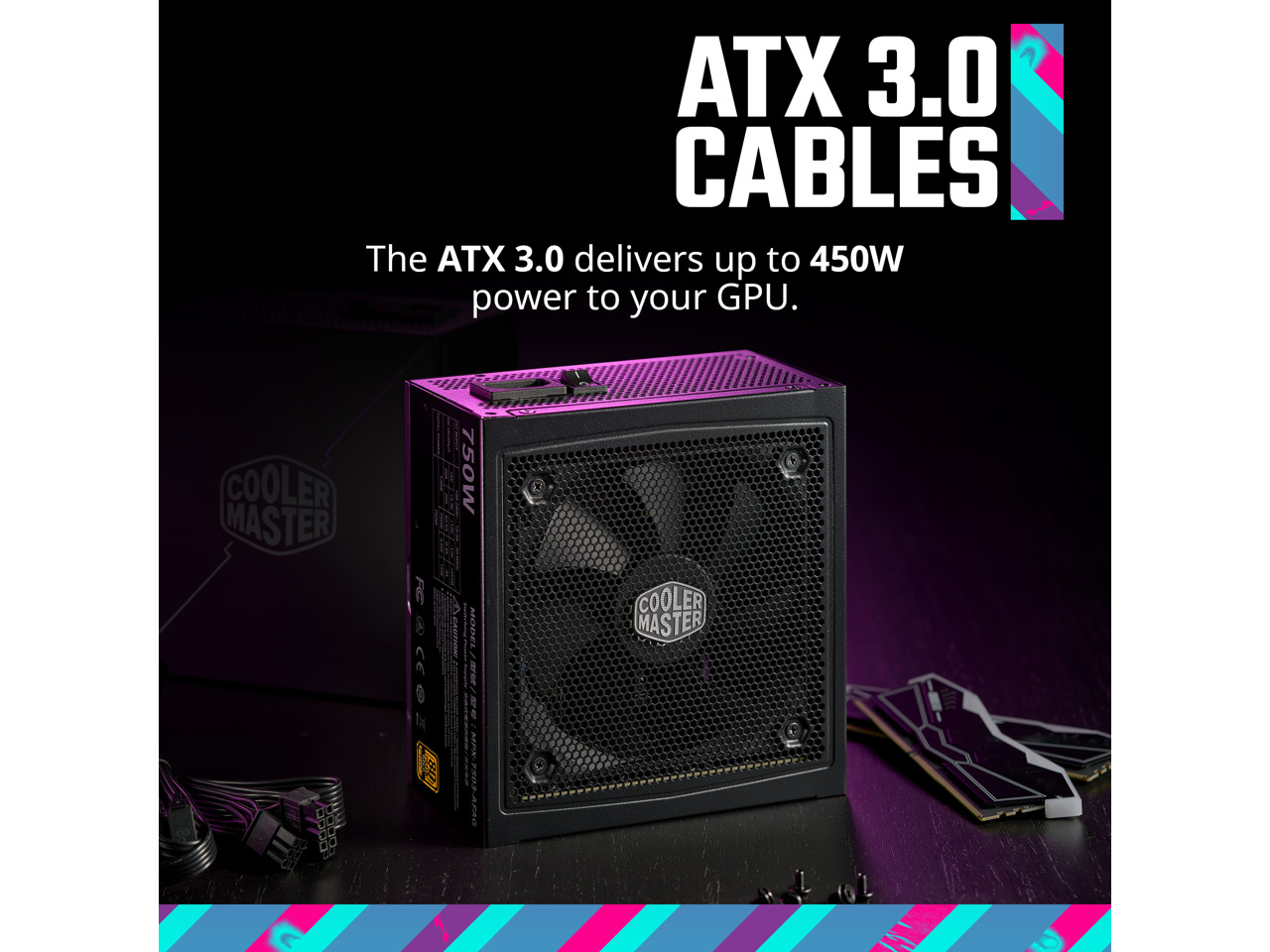 Cooler Master MWE Gold 750 V3 ATX 3.0 Full Modular PSU, 750W, 80+ Gold Efficienc