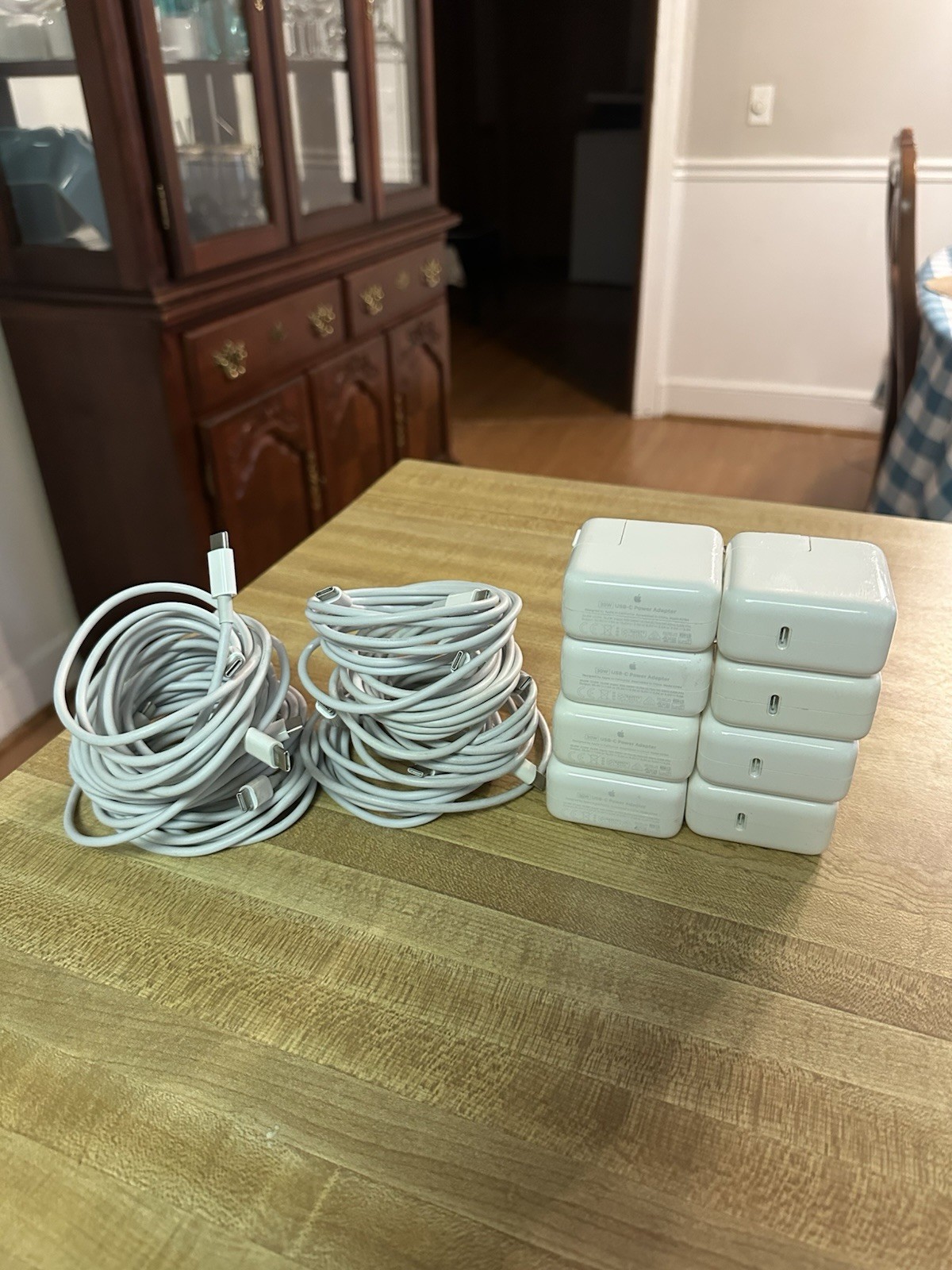 Lot 8 Original Apple 30W USB-C A1882 With USB-C Cable Charger 2M for Laptop/iPad
