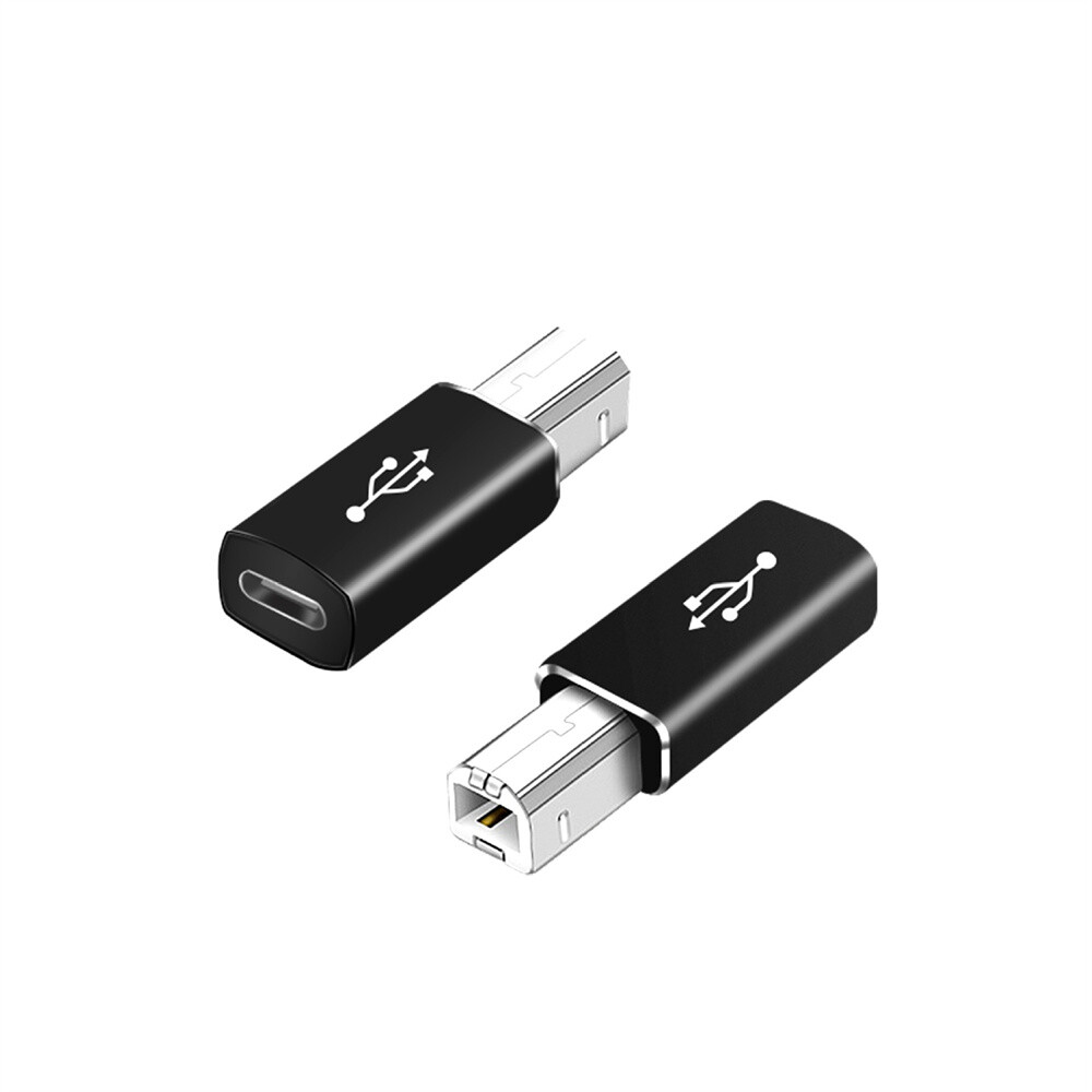 USB Type-C Female to USB B Male Adapter Straight For Scanner Printer Converter