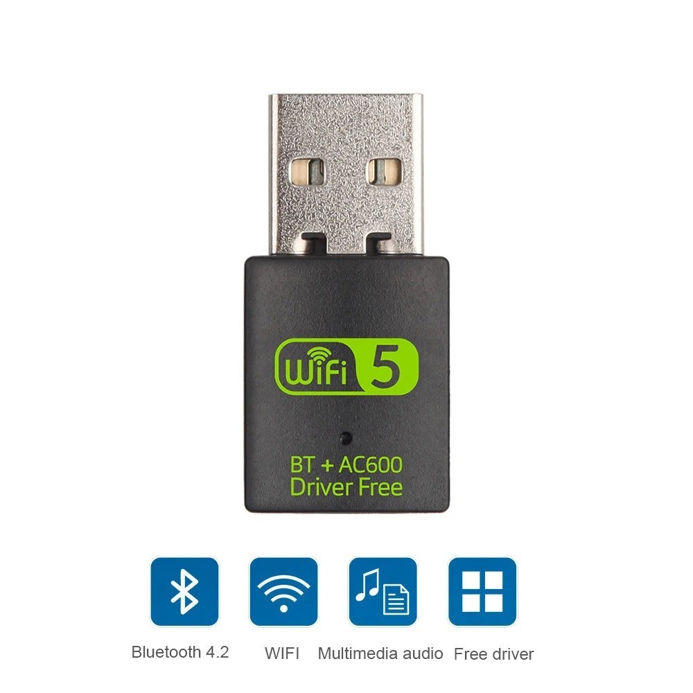 600Mbps WIFI USB Bluetooth-compatible Adapter Driver Free BT wifi USB Dongle Dua