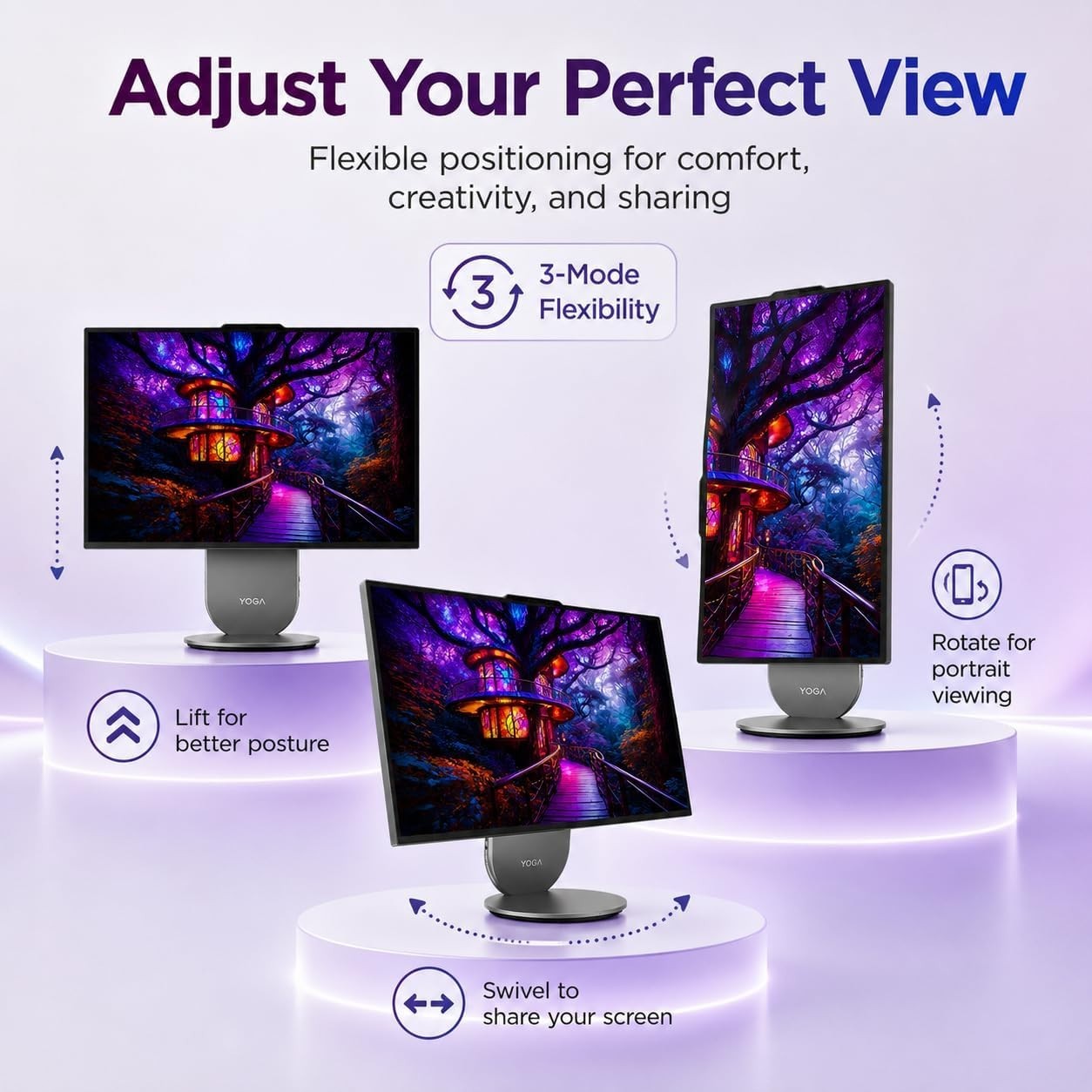 Lenovo Yoga All in one Desktop AI PC,27″ 2K IPS Display, Ultra 7 255H,16GB, 2TB