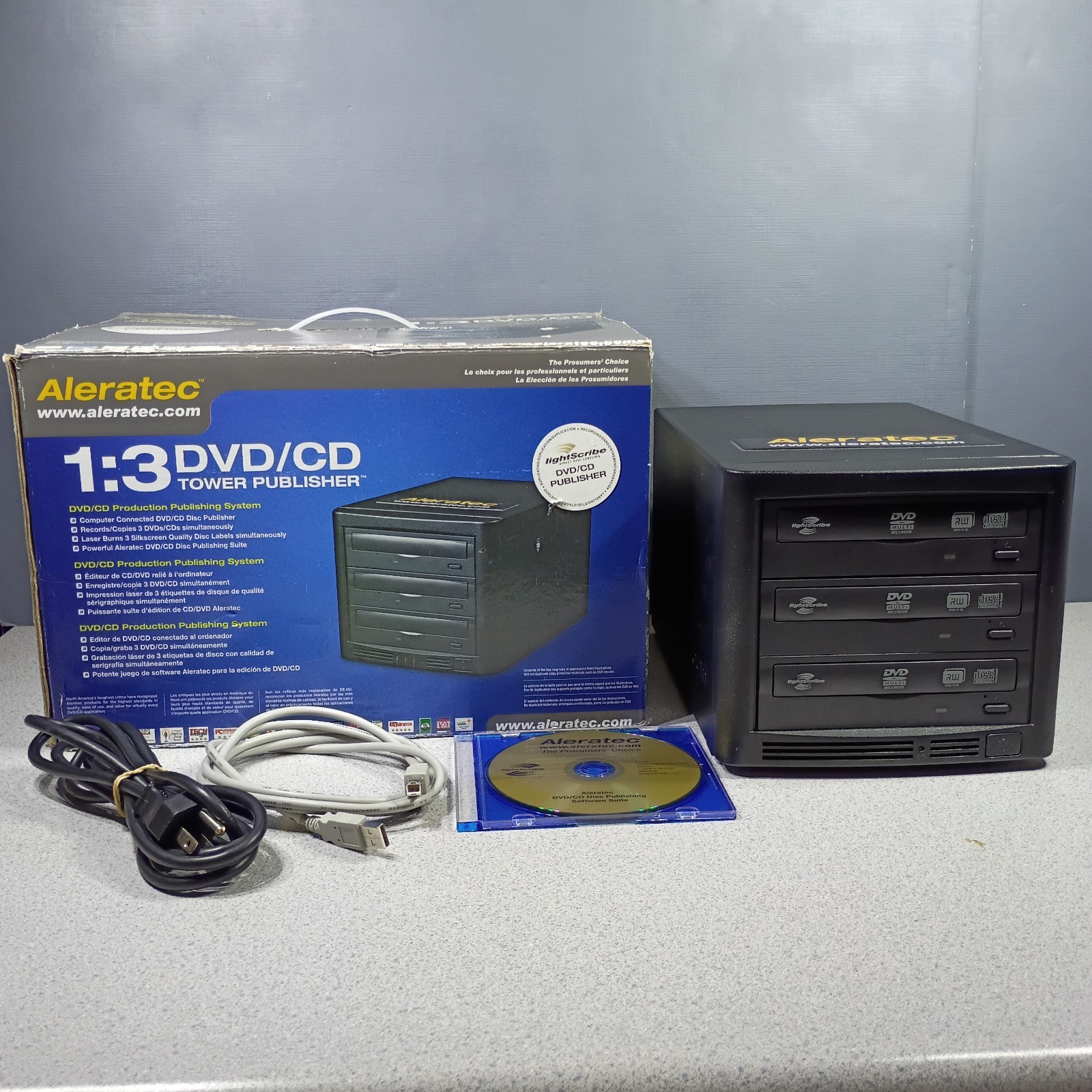 Aleratec 1:3 DVD/CD Tower Publisher With Lightscribe Disc DVD & CD Duplicator
