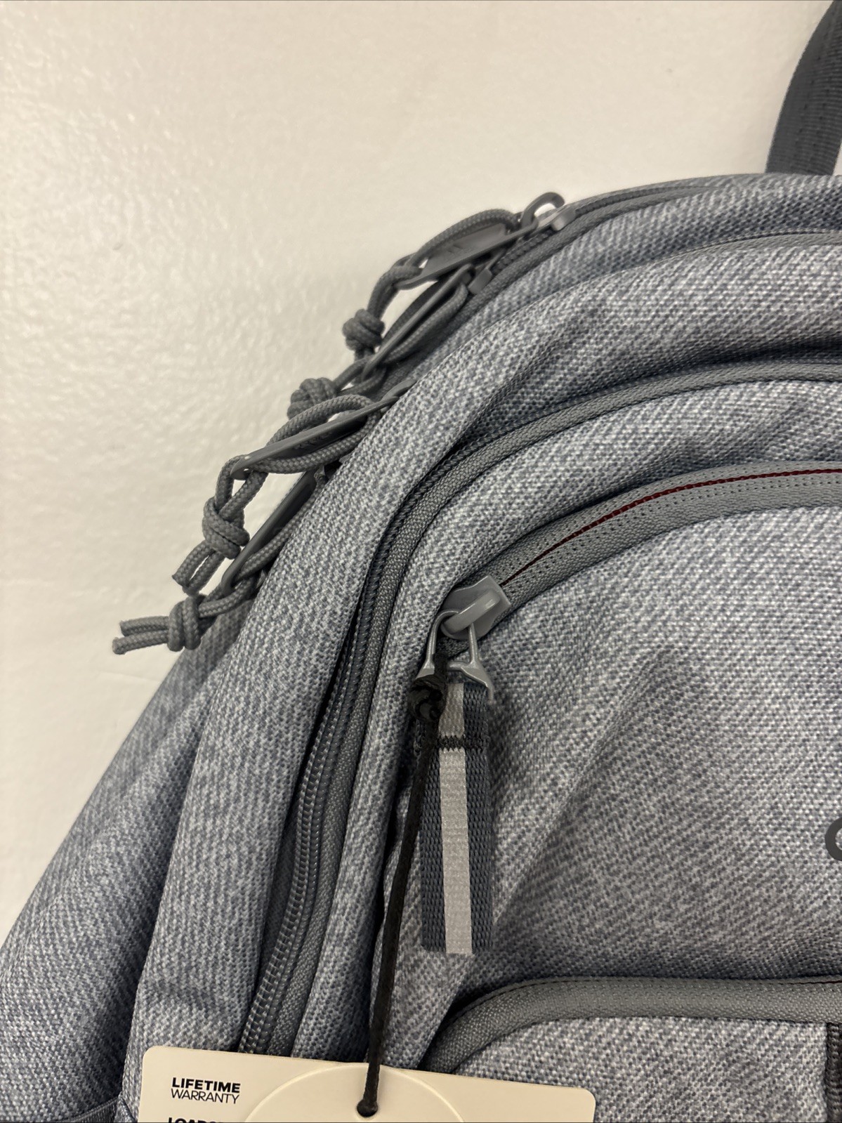 adidas Prime Backpack for Work, One Size, Twill Grey/Grey/Better Scarlet/2