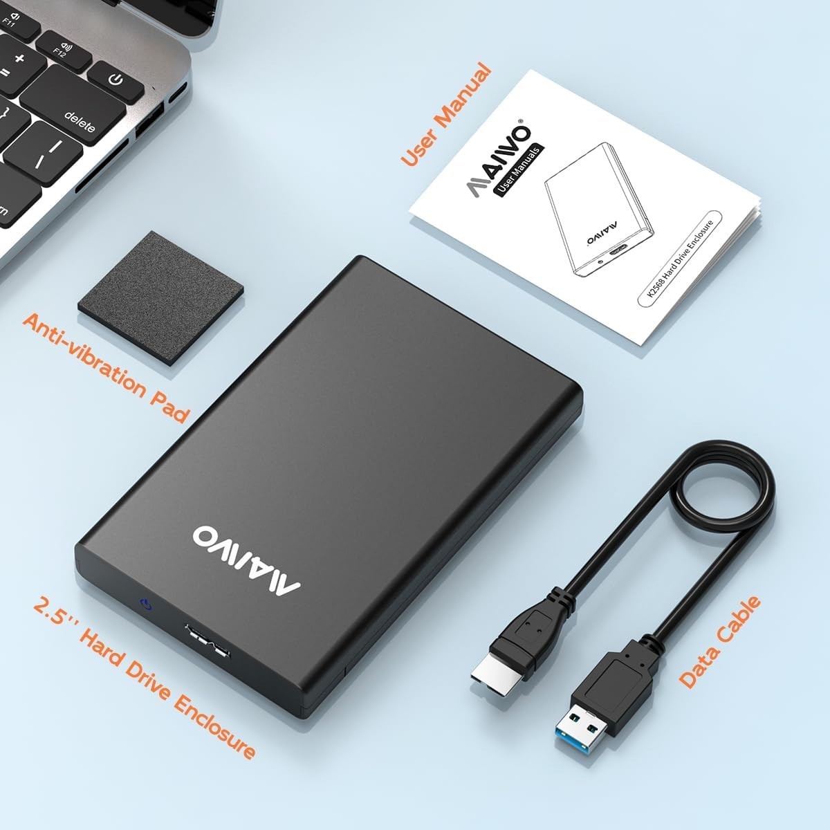 2.5 Inch USB 3.0 Tool-Free External SSD Enclosure – 16TB Capacity, UASP Support