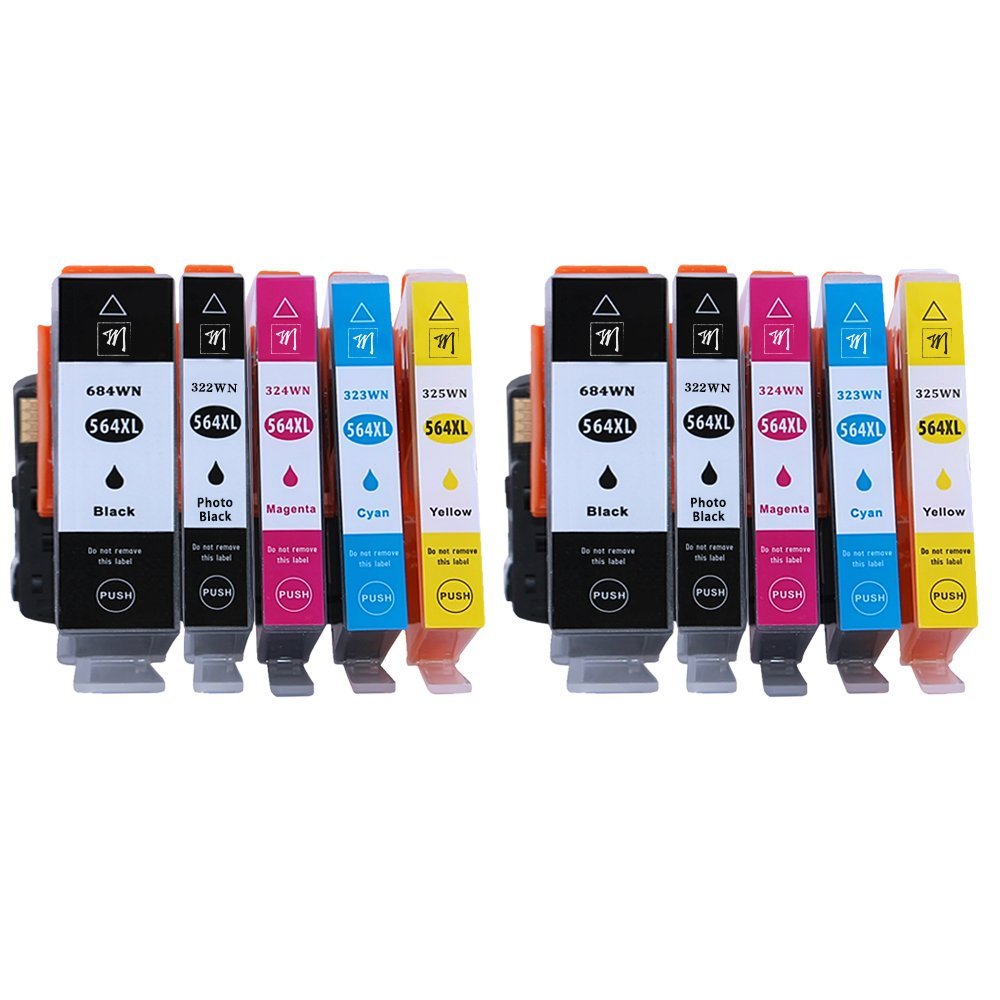 10Pk 564XL Ink Cartridges for HP Photosmart 5510 6510 7520 7510 B110 5520 w/Chip