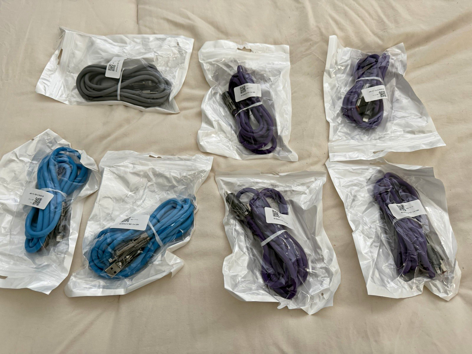 2m Round USB-A to USB-C & Lightning Charging/Data Cable Lot (7) $40 for all