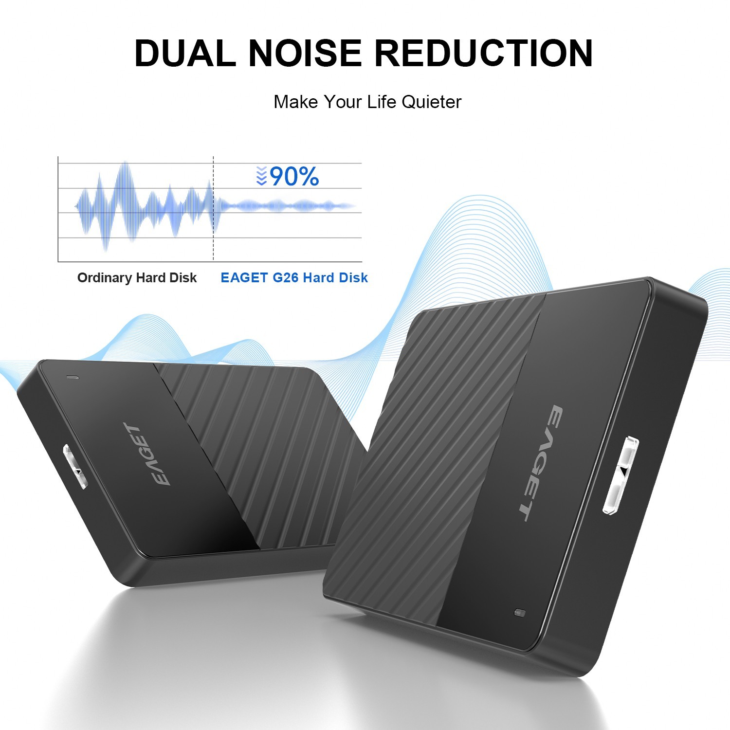 EAGET External Hard Disk Drive HDD USB 3.0 500GB 1TB Portable External 2.5″ G20C