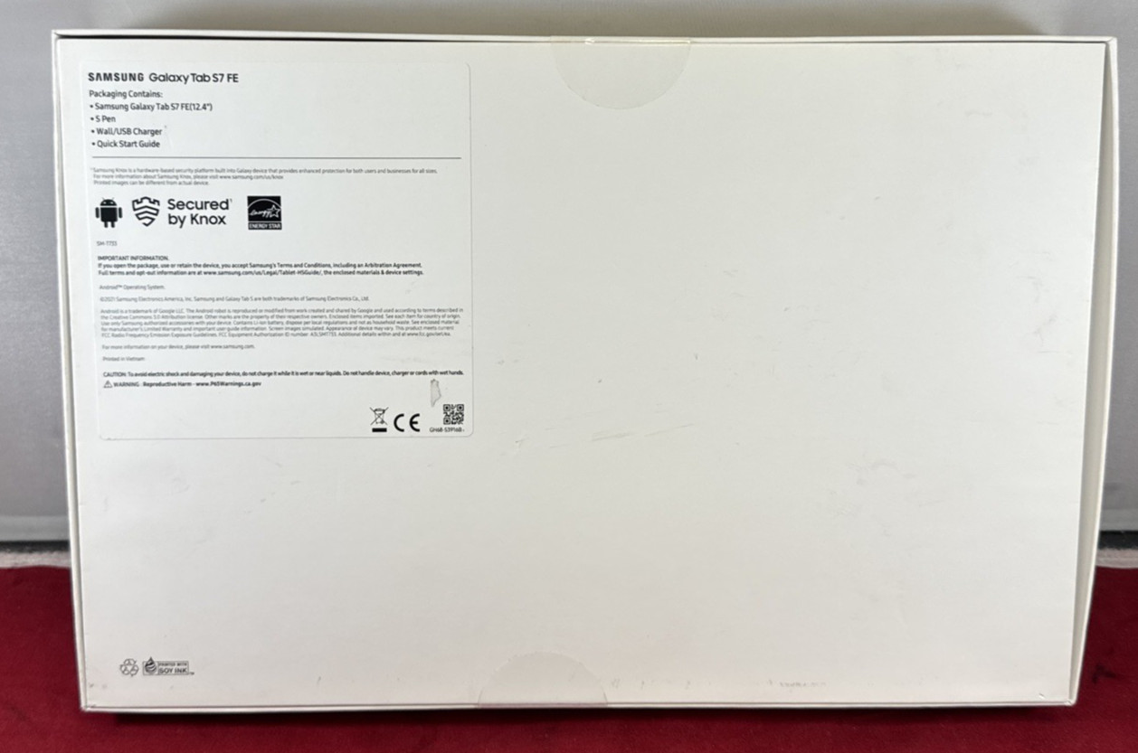 Samsung Galaxy Tab S7 FE – 12.4″-256GB – Wi-Fi – Mystic Black – SM-T733