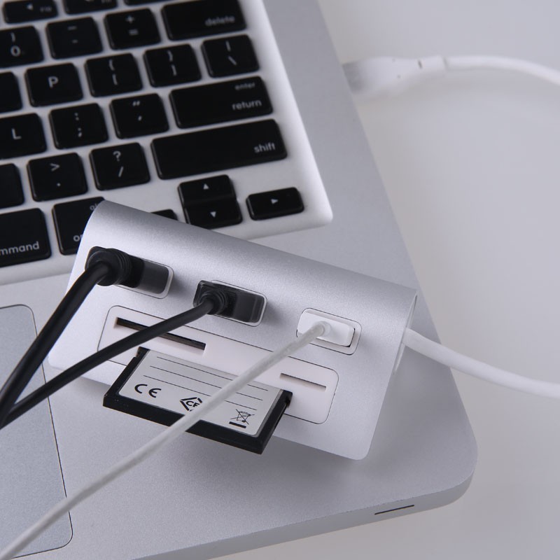 Acasis USB 3.0 Aluminum Hub Card Reader 3 Ports SD/TF/CF Slot for MacBook