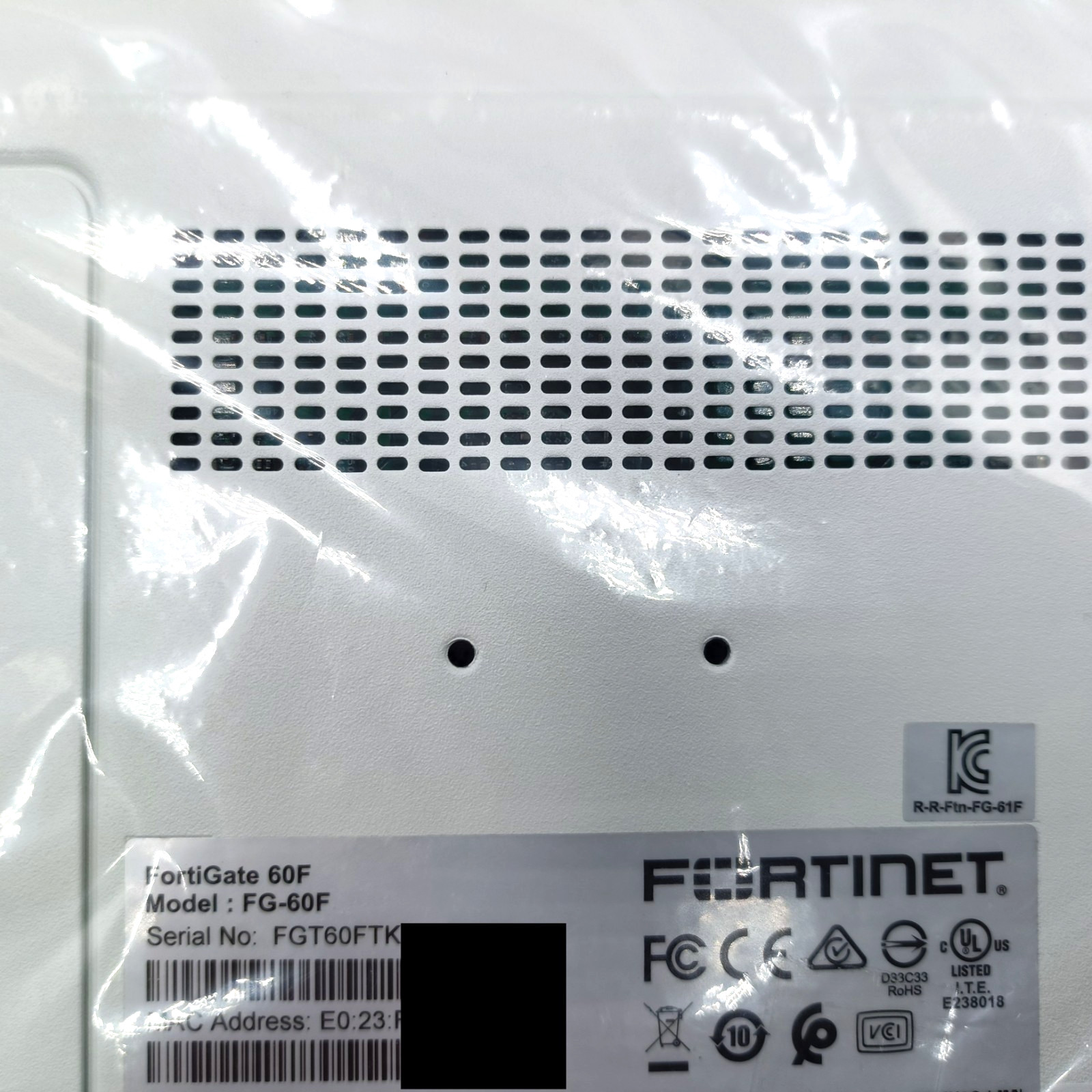 Fortinet Fortigate-60F Network Security Firewall Initialized FG-60F w/Adapter