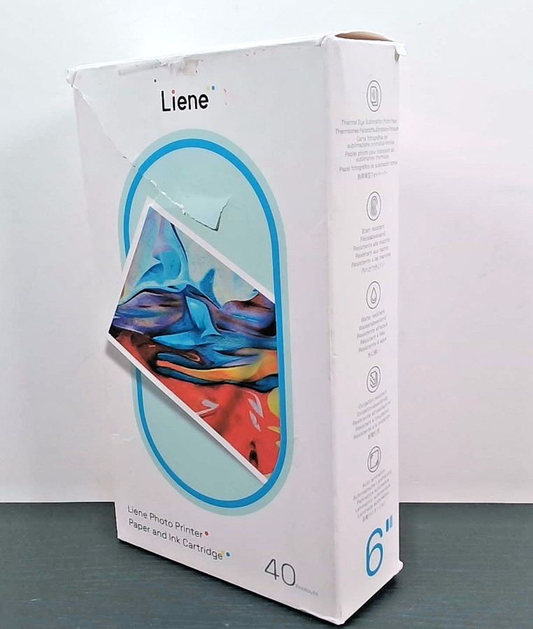 Liene – Paper and Ink Cartridge – 6″ – 40 Printouts – Open/Distressed Box