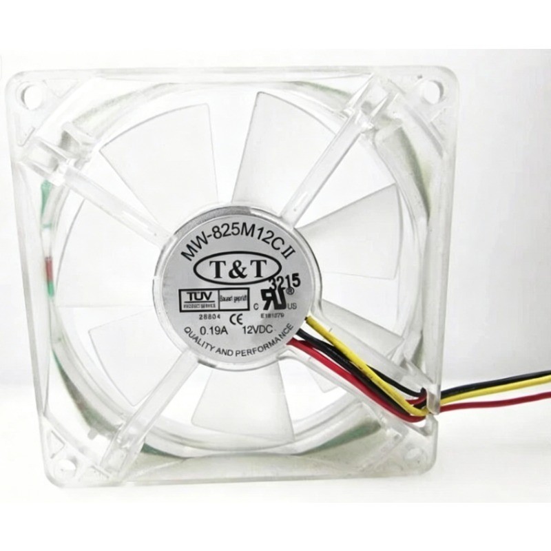1PC T&T 8CM 8025 12V 0.19A MW-825M12C 3-wire cooling fan
