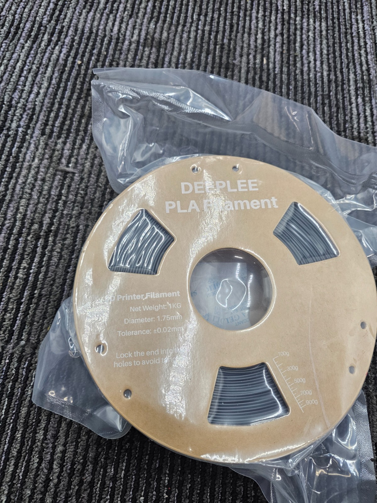 DEEPLEE 3D Printer Filament PLA 1.75mm 1KG, ±0.02mm Tolerance – Black