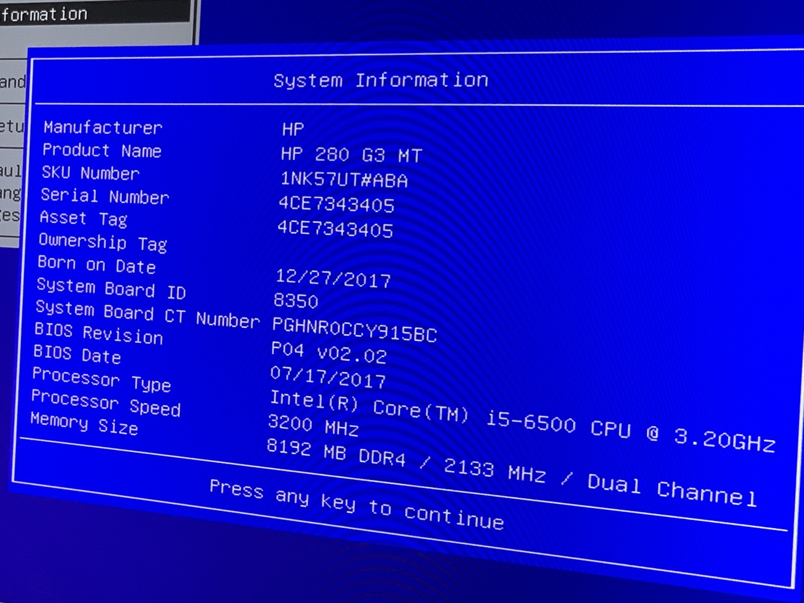 HP 280 G3 MT Core i5-6500 3.2GHz 8GB RAM NO HDD NO OS (Good)