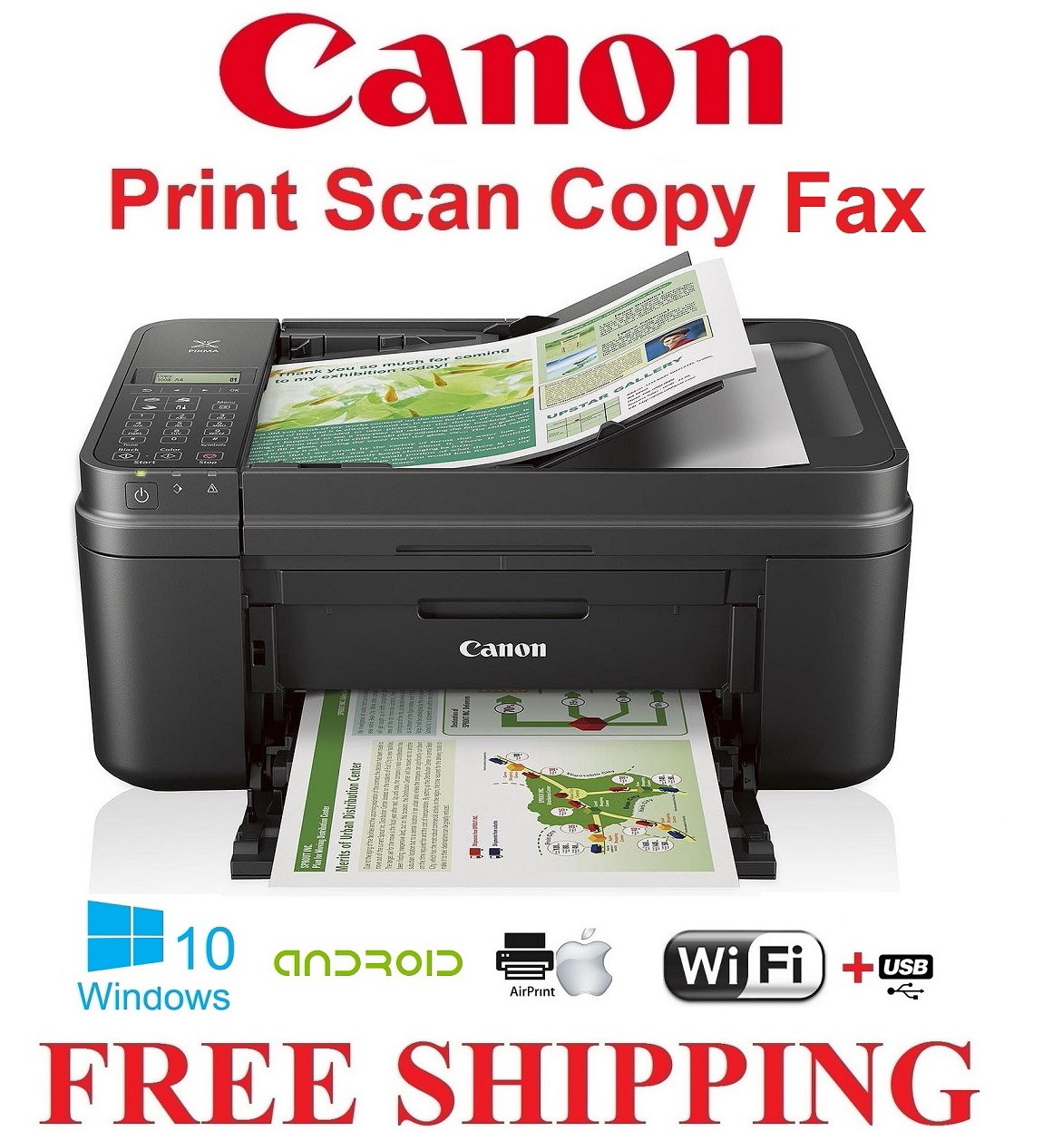 New Canon TR4722-Wireless-Printer–Scan Copy-FAX-Holiday-Discount