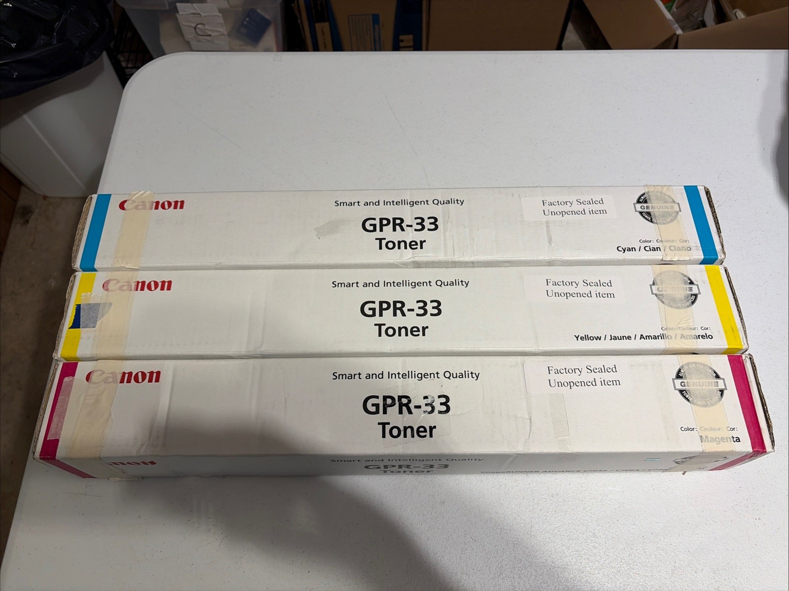 Lot of 3 Brand New GENUINE Canon GPR-33 Cyan Magenta Yellow Toner Set