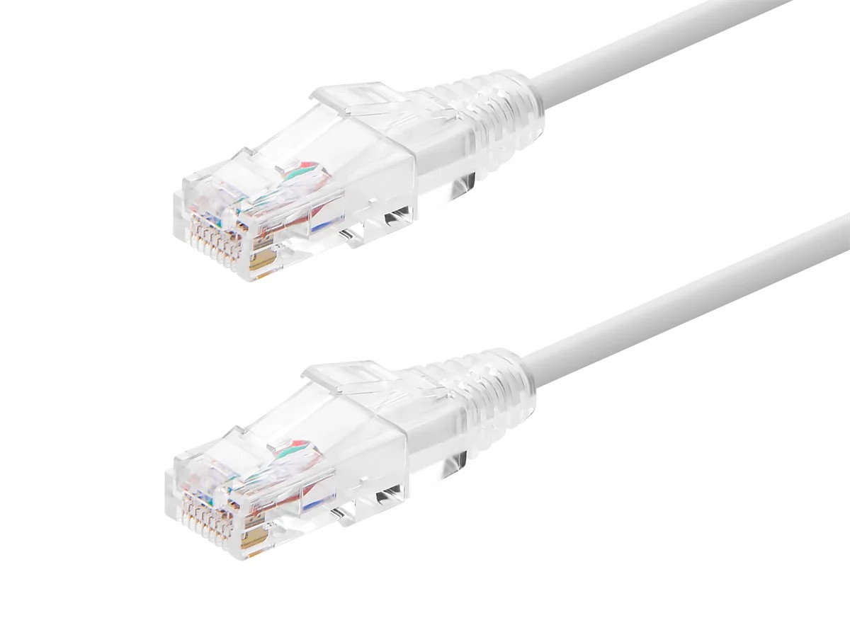 Monoprice Cat6 Ethernet Patch Cable – 14 feet – White | Snagless RJ45 Stranded