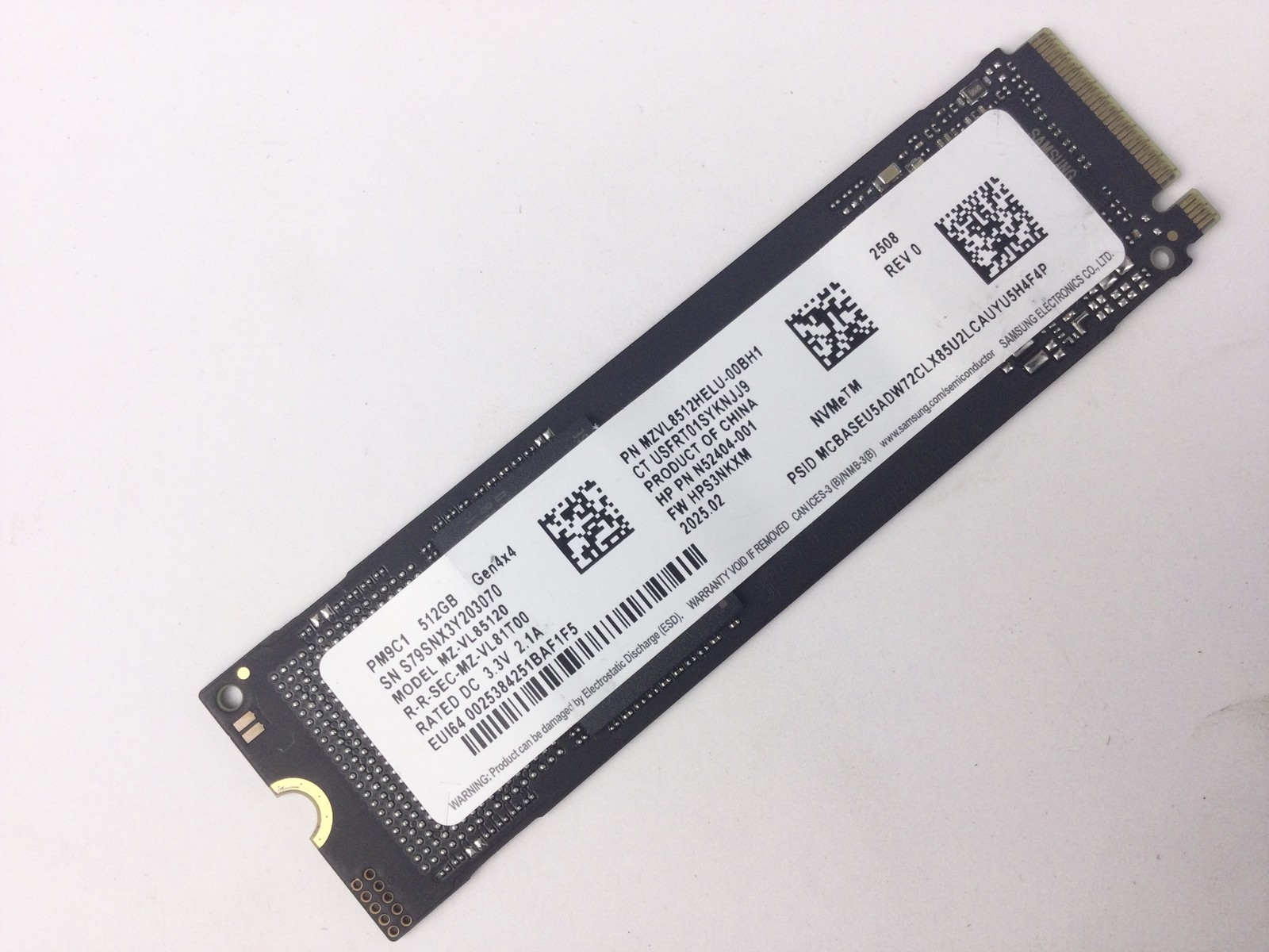Samsung SSD PM9C1 MZ-VL85120 512GB NVMe Gen4x4 M.2 2280 Solid State Drive