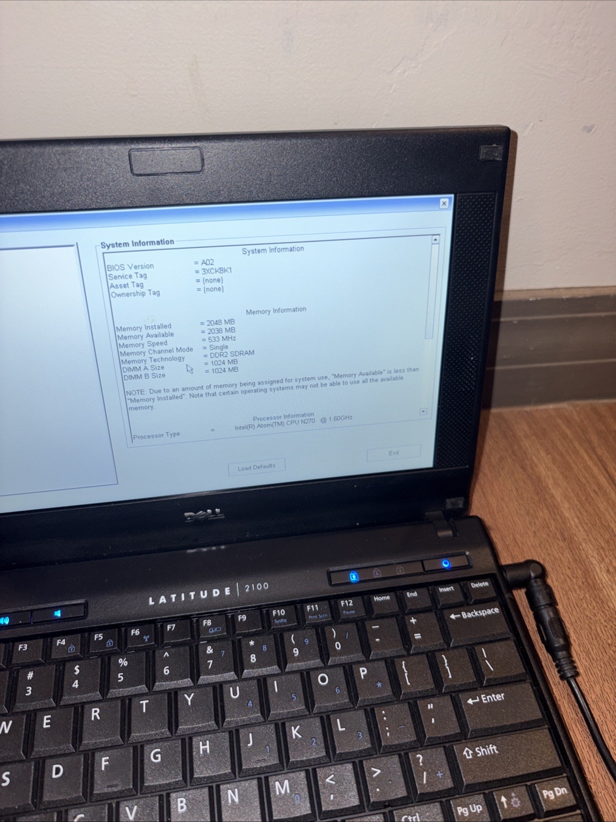 Dell Latitude 2100 10.1″ Laptop Intel Atom N270 1.50GHz 2GB RAM | 80 GB HD