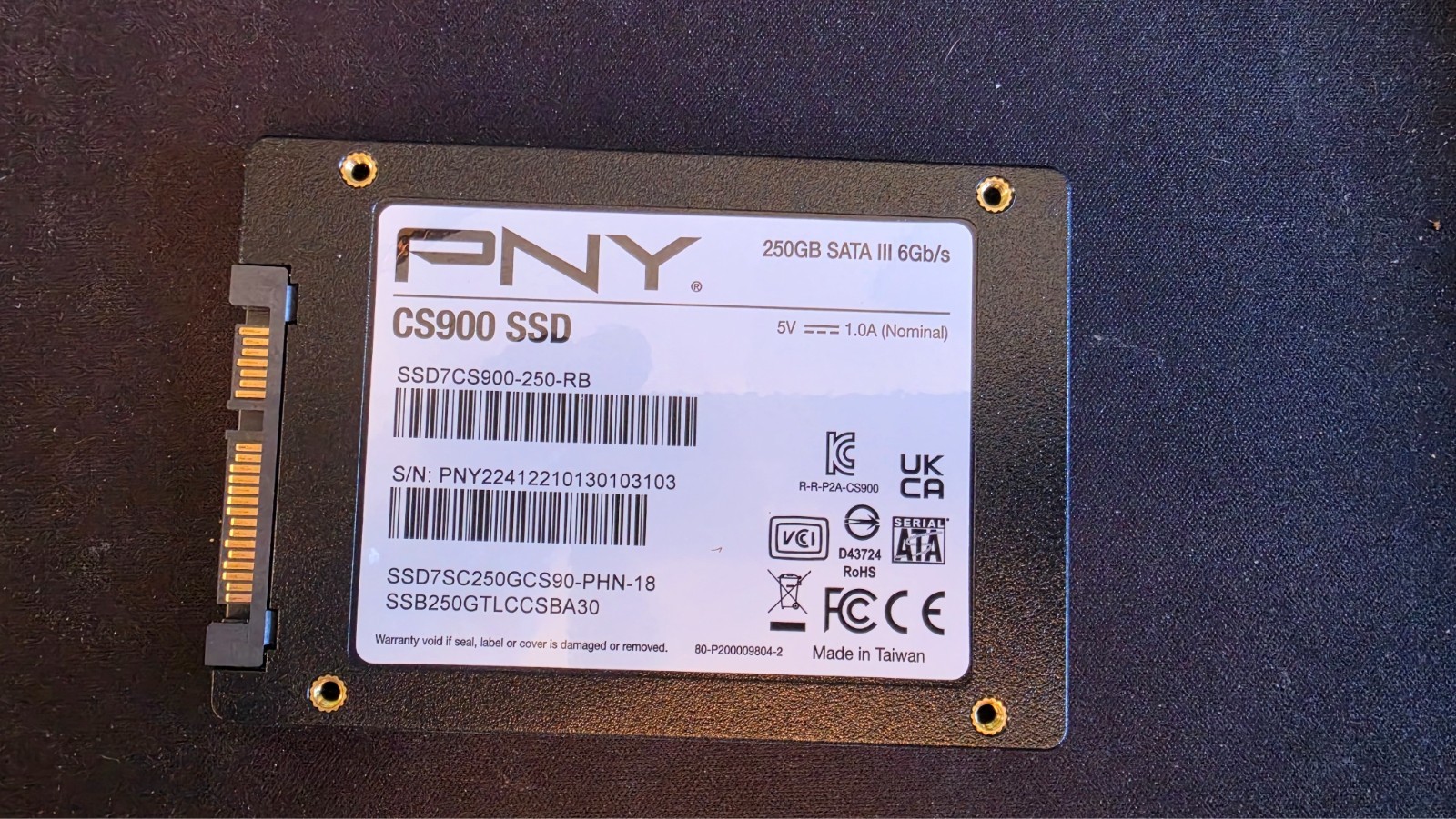 PNY CS900 250GB 2.5″ SATA III 6Gb/s 3D NAND Internal SSD SSD7CS900-250-RB