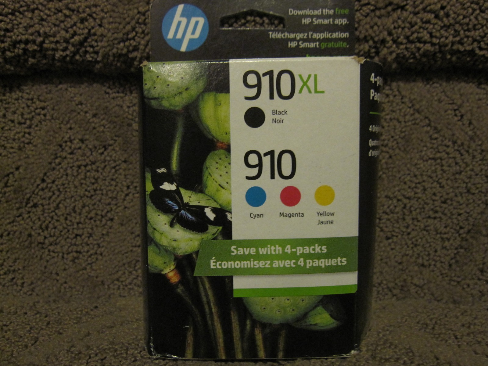 HP 3JB41AN Black Cyan Magenta Yellow Ink Cartridge Genuine # 910XL 910 MAR/2027